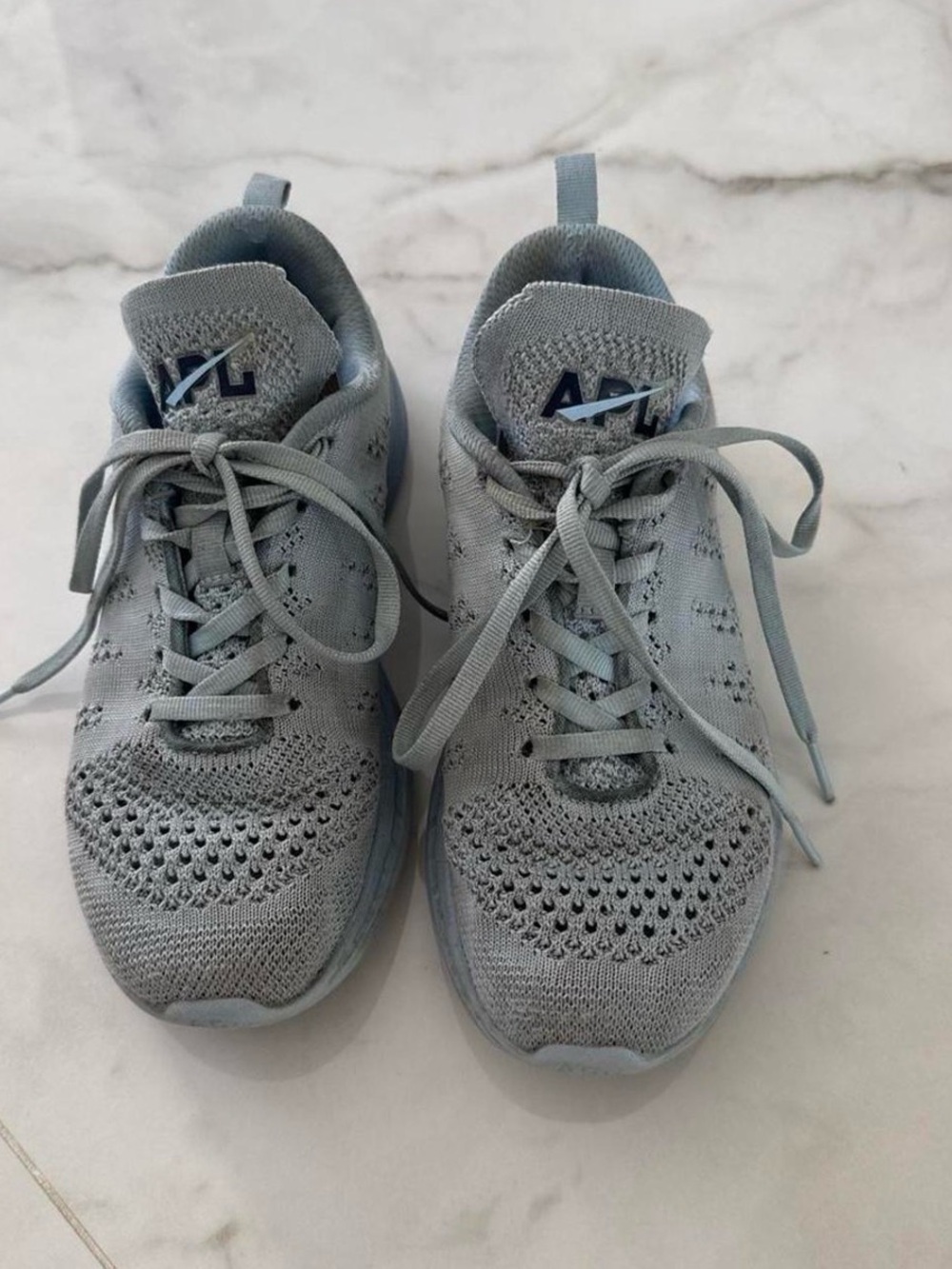 Light Blue Knit Athletic Sneakers APL